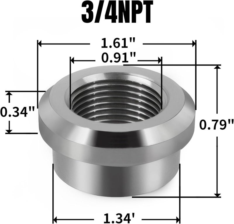 CNRAQR Aluminum 3/4" NPT Female Weld on Bung Weldable Fitting 4PCS - Image 2